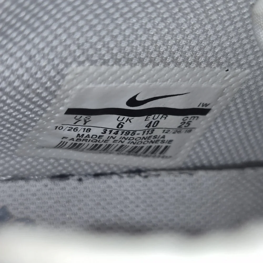 Nike Air Force 1 Mid White‎ Youth Size 7Y Triple White Strap Sneakers 314195-113